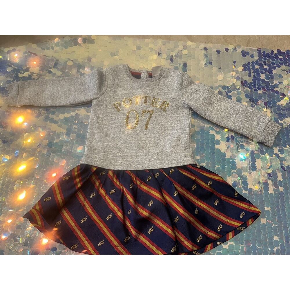 Mini Boden Harry Potter Girls' Dress LS Fit & Flare "Potter 07" SIZE 3/4